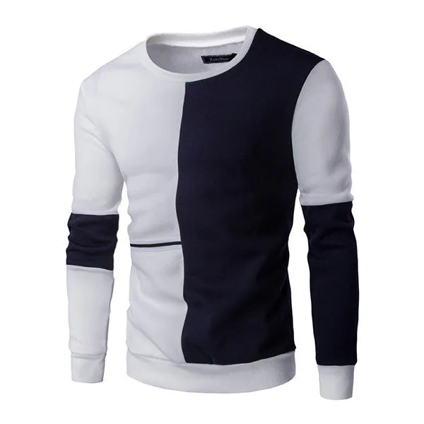 Autumn Fashion Casual Sweatshirt O-Neck Patchwork Slim Fit Knitting Mens Hoodies And Pullovers Men Pullover 9238
