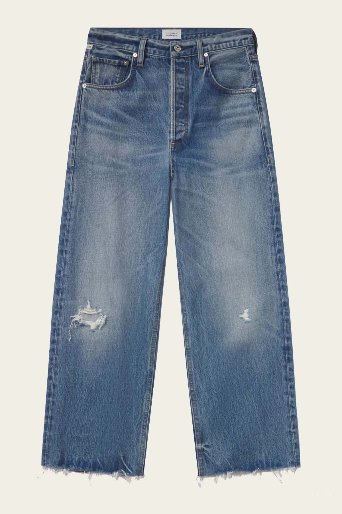 Ayla Raw Hem Crop in Solano