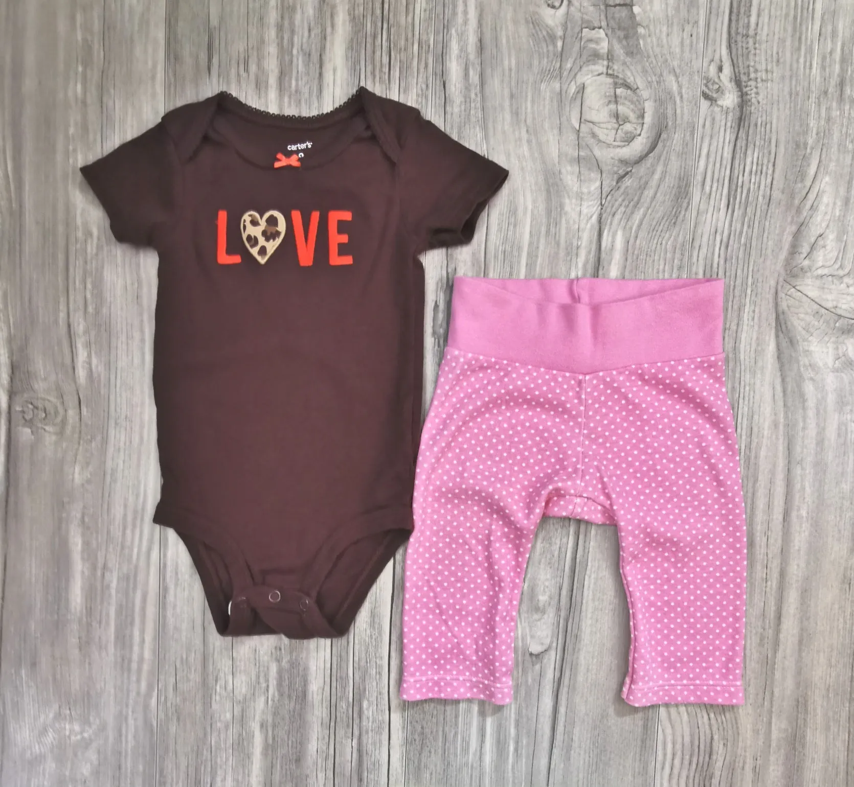 BABY GIRL SIZE 6/9 MONTHS - 2 Piece Mix N Match Graphic Outfit EUC B25