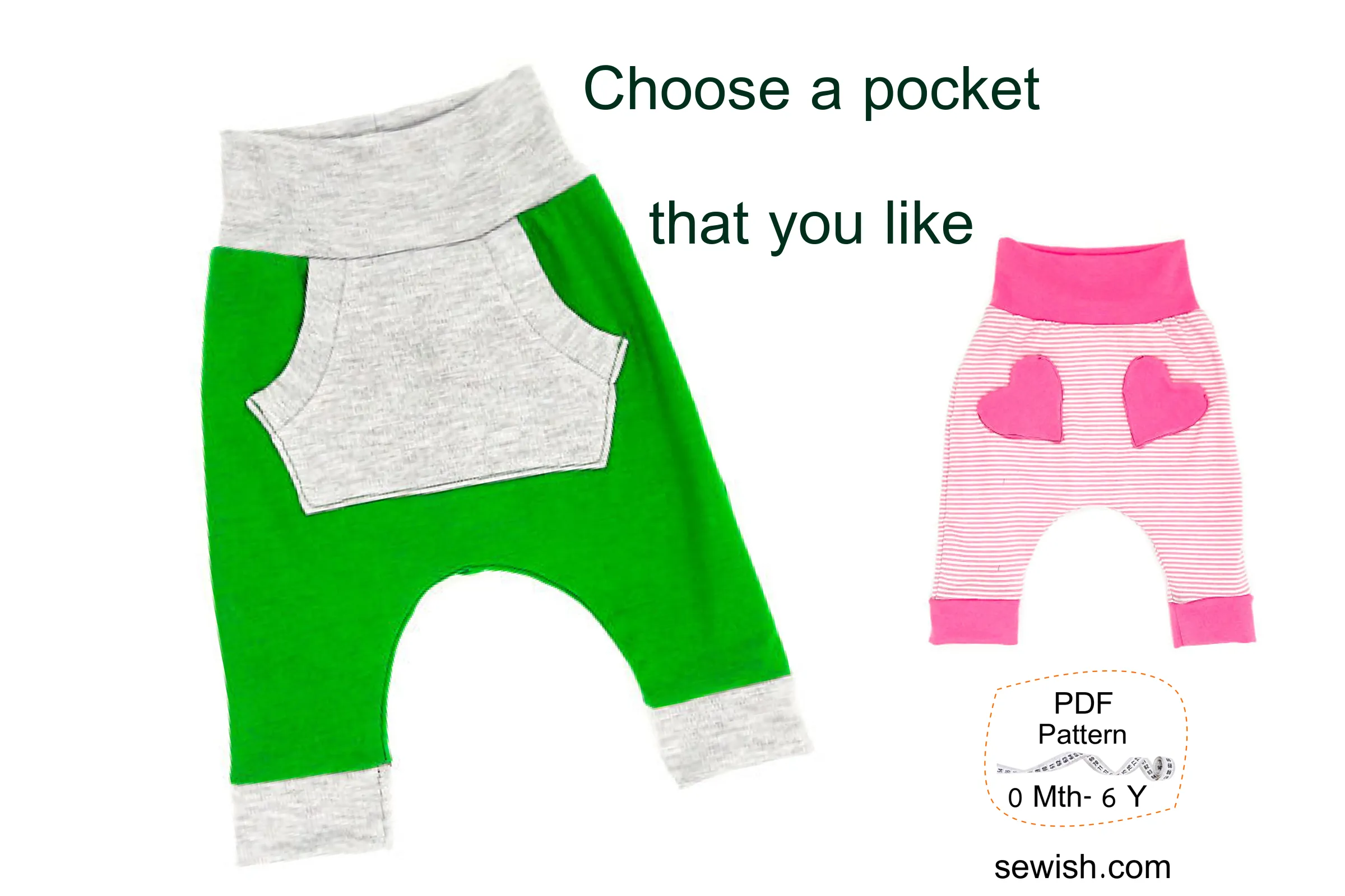 Baby Harem Pants & Baby Hat Slouchy Beanie Sewing Patterns. Sizes 0 Month-6 YEARS