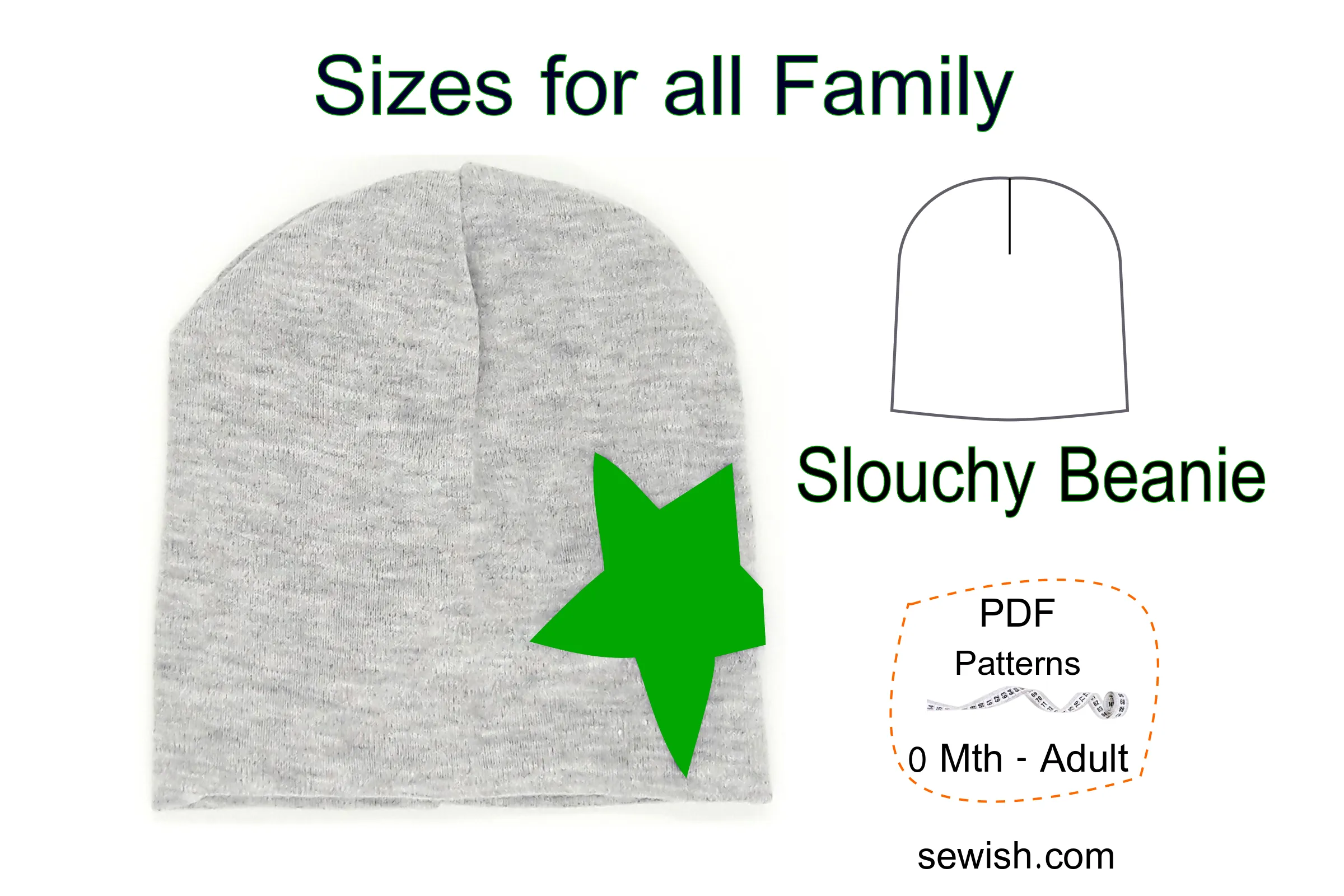 Baby Harem Pants & Baby Hat Slouchy Beanie Sewing Patterns. Sizes 0 Month-6 YEARS