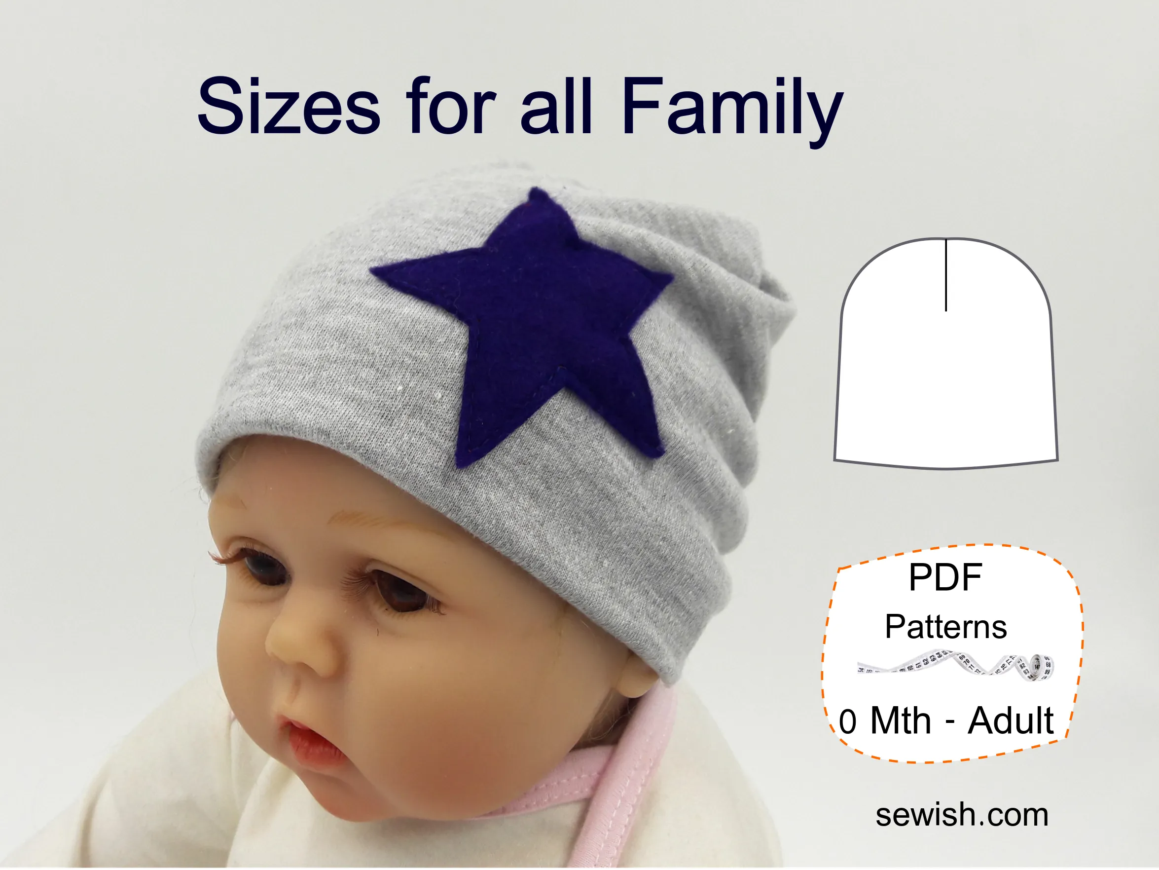 Baby Harem Pants & Baby Hat Slouchy Beanie Sewing Patterns. Sizes 0 Month-6 YEARS