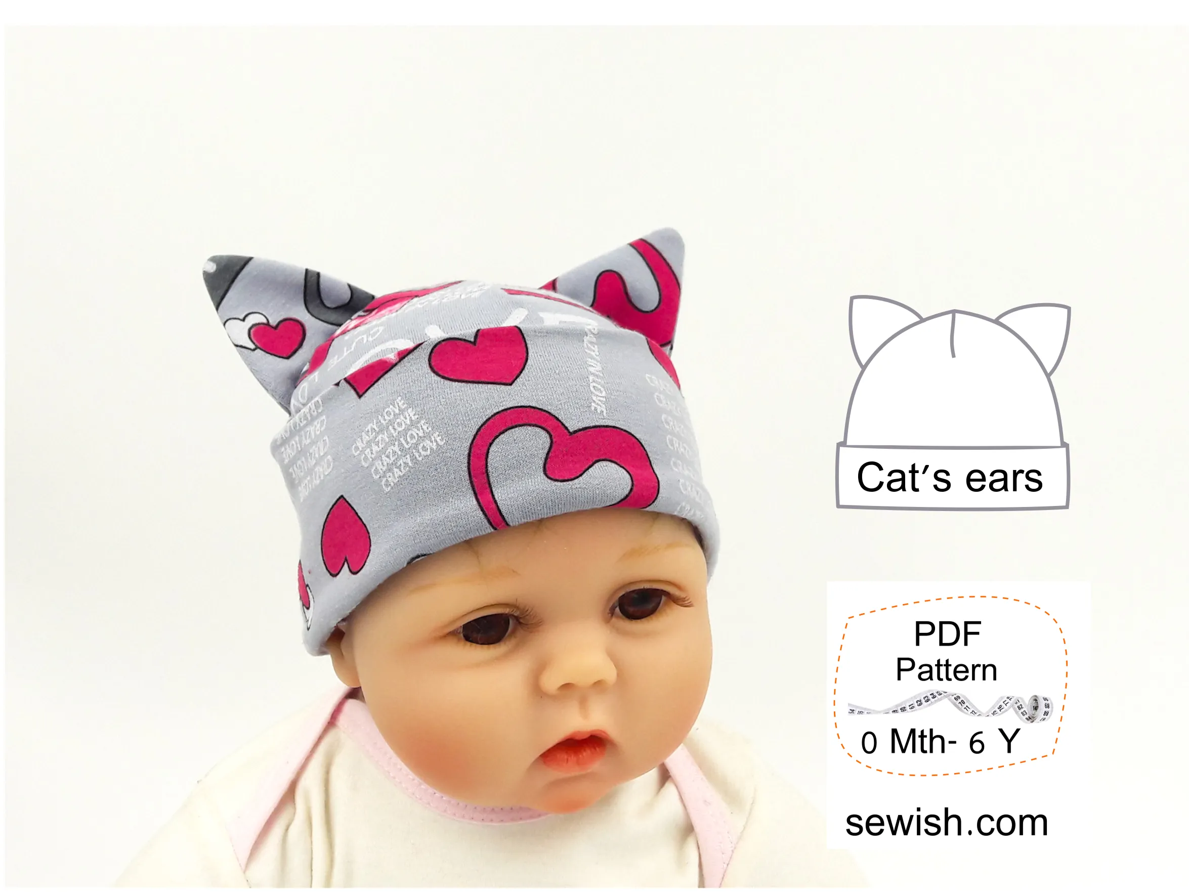 Baby Harem Pants Sewing Patterns, Baby Hat Beanie Sewing Patterns, Sizes 0 Month-6 YEARS