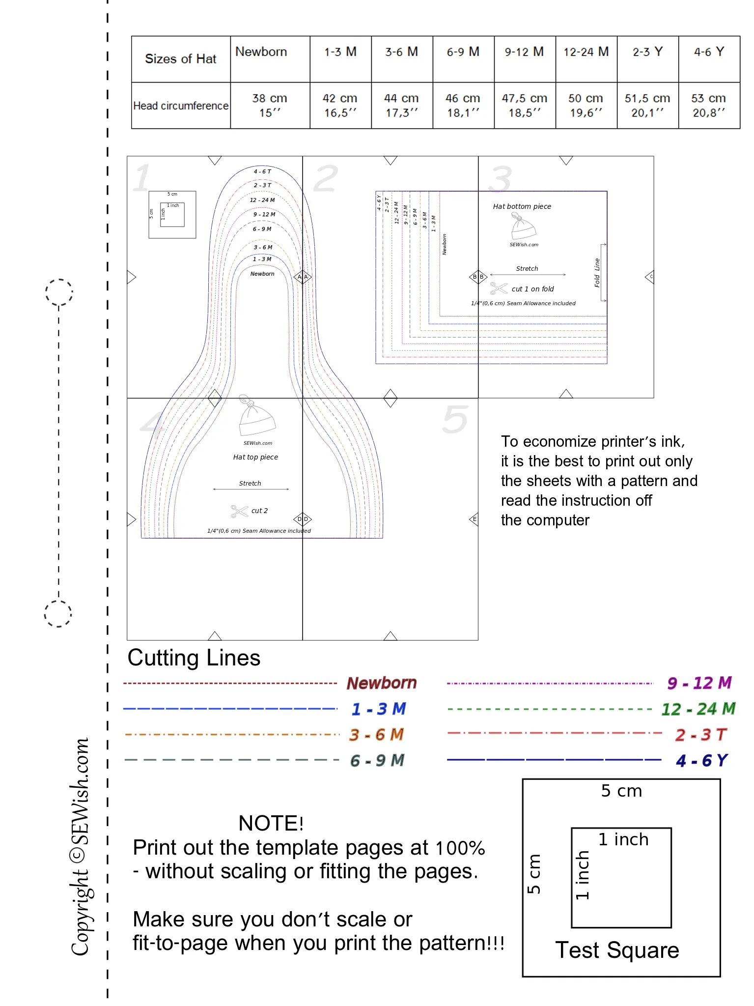 Baby Harem Pants Sewing Patterns, Baby Hat Pattern pdf, Sizes 0 Month-6 YEARS