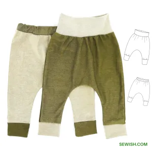 Baby Harem Pants Sewing Patterns. Sizes 0 Month-6 YEARS
