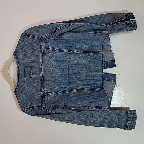 Banana Republic Raw Hem Denim Stylist Jacket Sz S