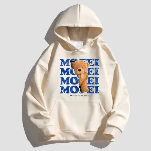 Bear Print Hoodie Warm Winter hoodie