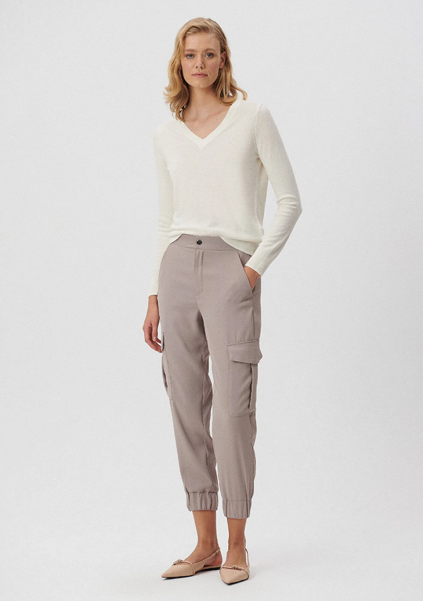 Beige Cargo Pants