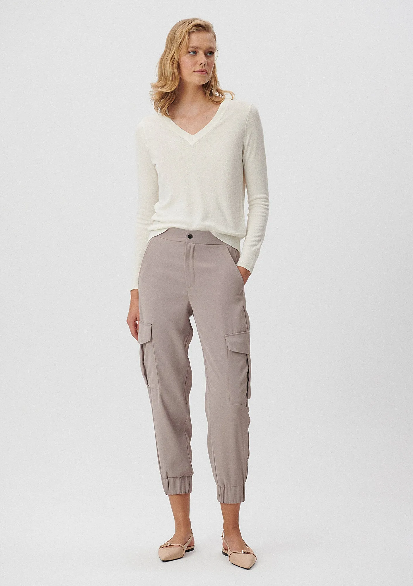 Beige Cargo Pants