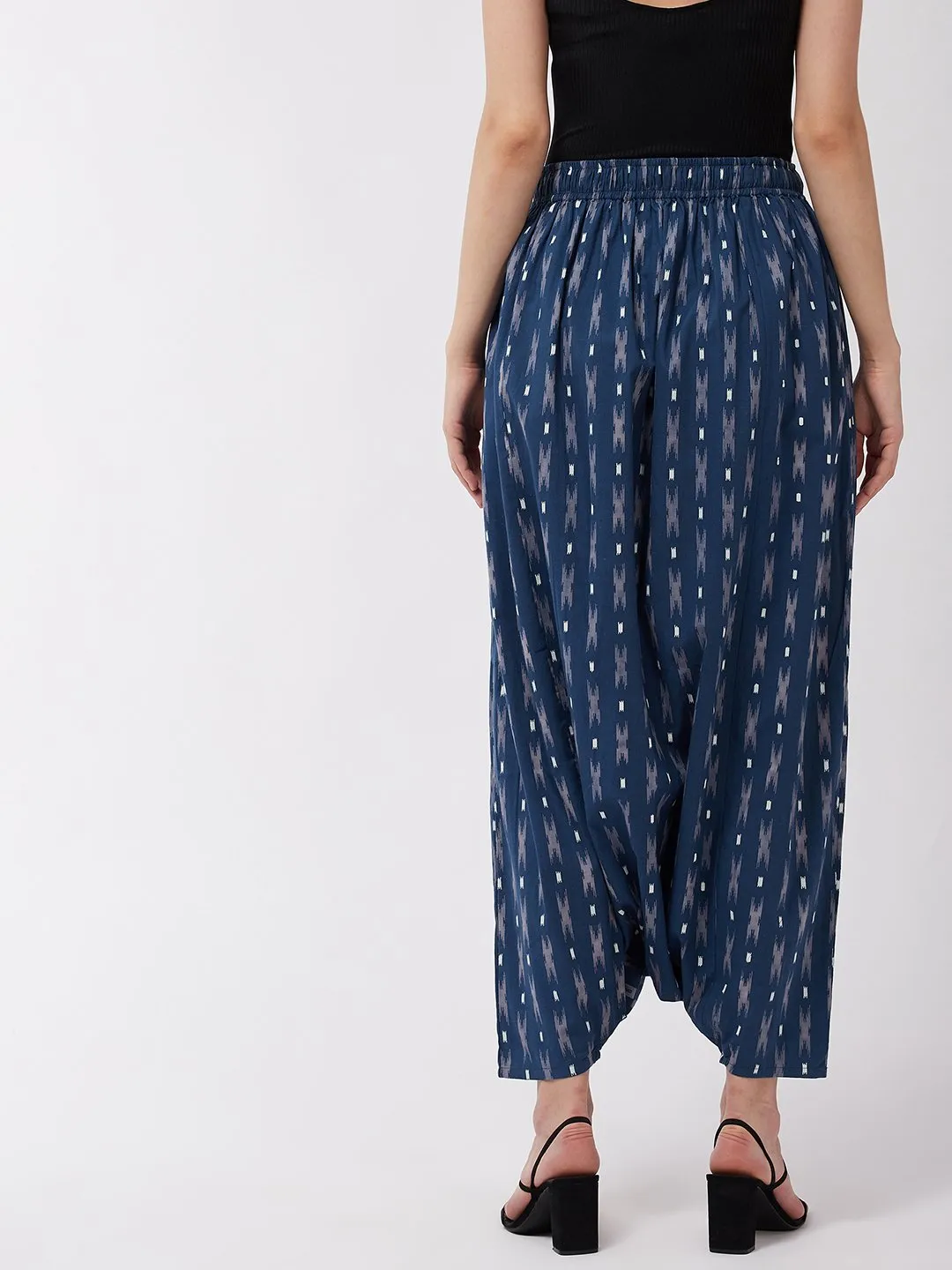 Berry Blue Ikkat Harem
