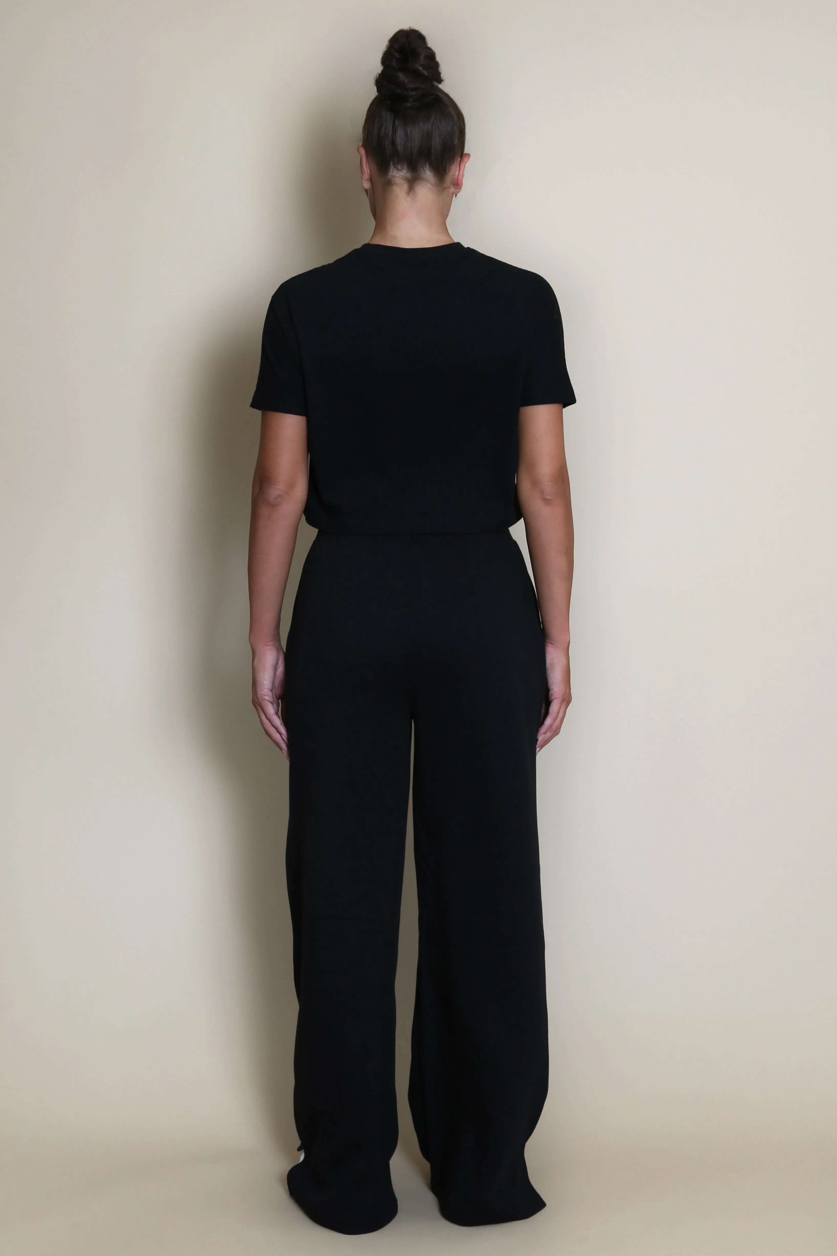 Black Basic Boxy Fit Cropped T-shirt