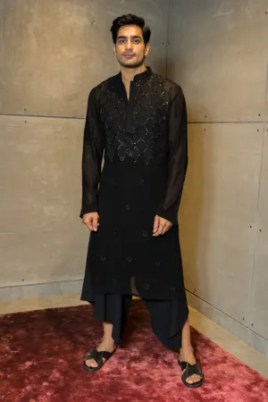 Black Chikankari Work Kurta