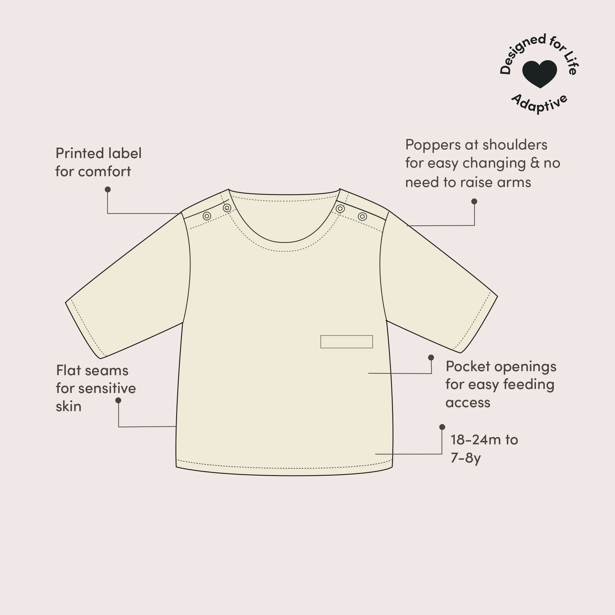 Blue Bear Easy Feeding Adaptive Long Sleeve T-shirt