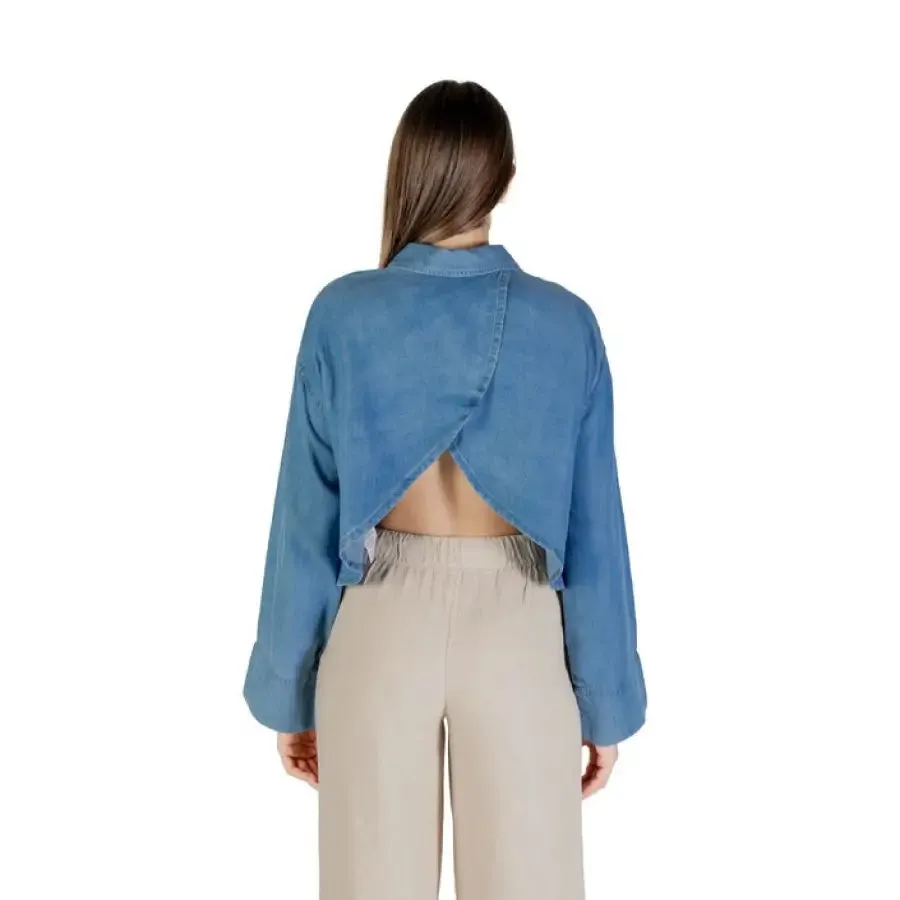 Blue Denim Cropped Shirt