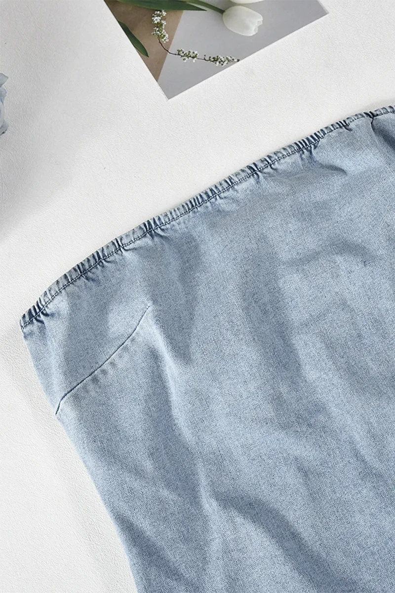 BN0197 Stretch Denim Long Dress
