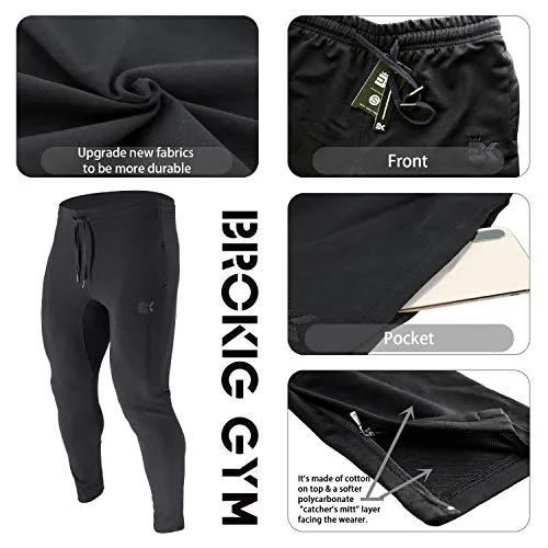BROKIG Zip Jogger Pants (Large, Black)