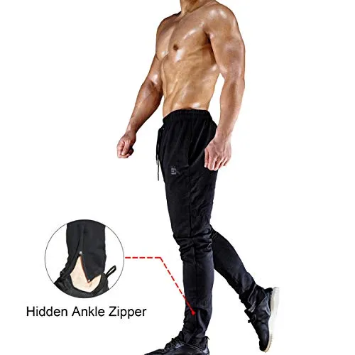 BROKIG Zip Jogger Pants (Large, Black)