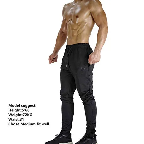 BROKIG Zip Jogger Pants (Large, Black)