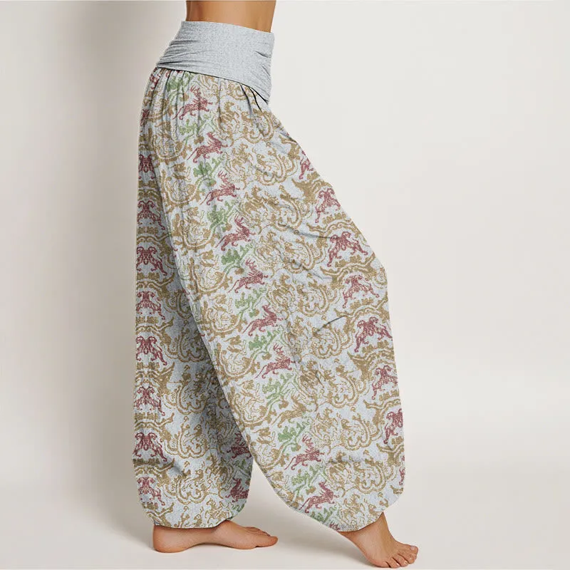 Buddha Stones Animal Stripes Design Women's Elastic Waist Harem Pants