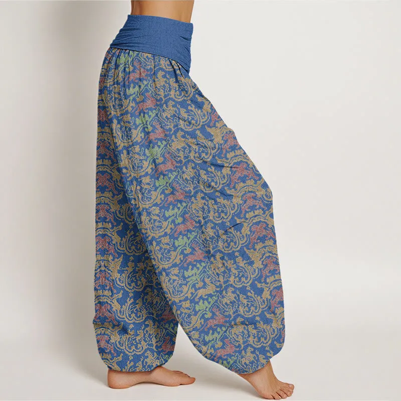 Buddha Stones Animal Stripes Design Women's Elastic Waist Harem Pants