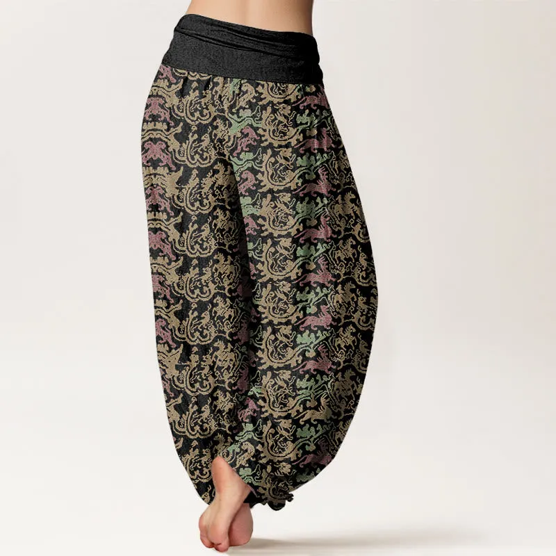 Buddha Stones Animal Stripes Design Women's Elastic Waist Harem Pants