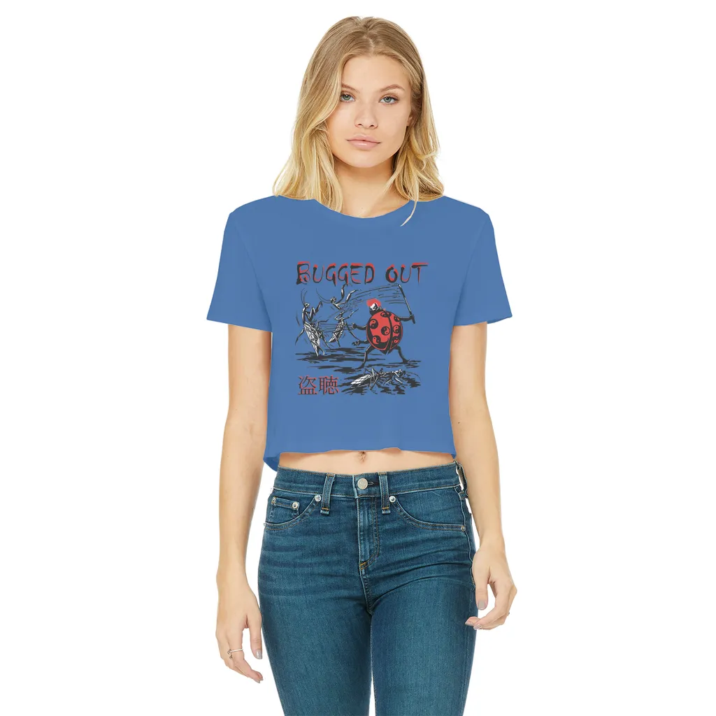 Bugged Out Lady Bug Classic Women's Cropped Raw Edge T-Shirt