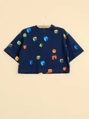 Building Blocks Cropped T-Shirt Kids