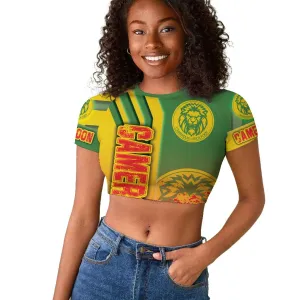 Cameroon Soccer Raglan Cropped T shirt Indomitable Lions Football - Road To Champion DT03