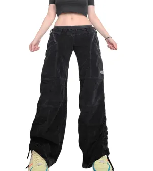 Cargo velours noir hiphop