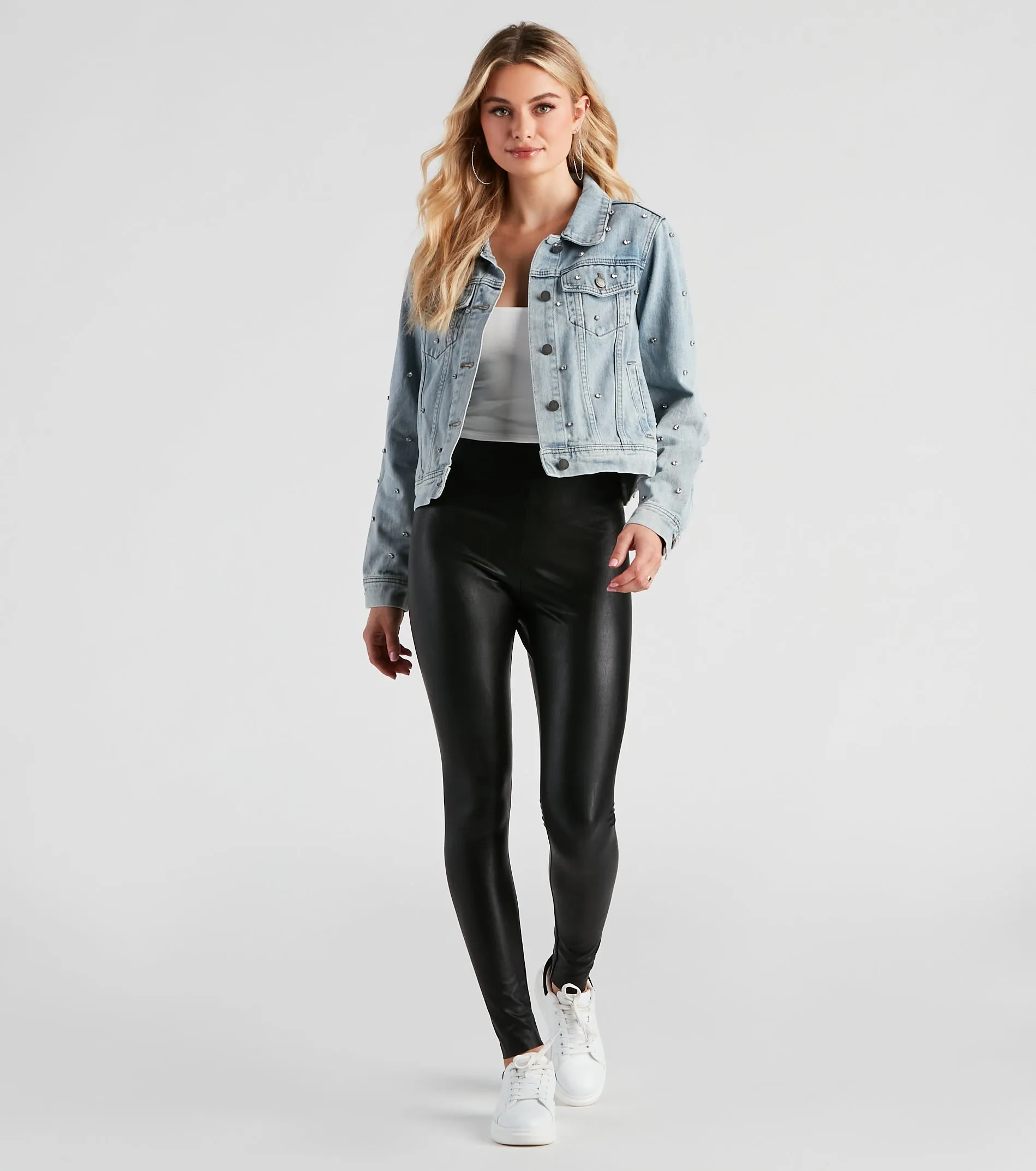 Casual Glam Rhinestone Denim Jacket