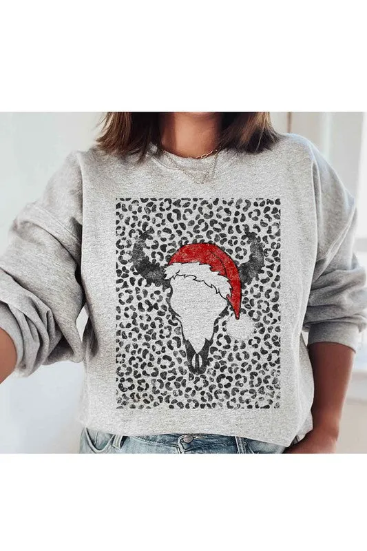 Cattle Christmas Graphic Sweatshirt Plus Size