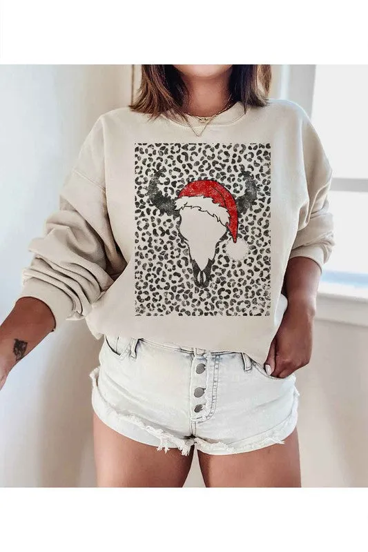 Cattle Christmas Graphic Sweatshirt Plus Size