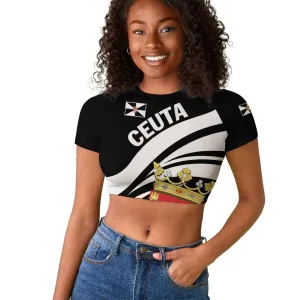 Ceuta Day Raglan Cropped T shirt Dia de Ceuta 2024 LT01