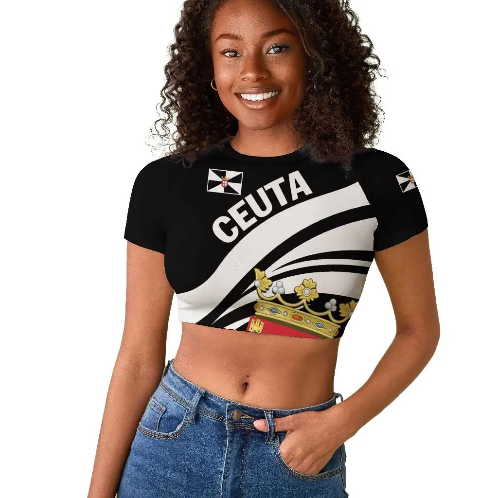 Ceuta Day Raglan Cropped T shirt Dia de Ceuta 2024 LT01