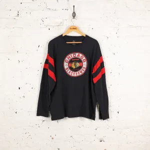 Chicago Blackhawks NHL Long Sleeve T Shirt - Black - L