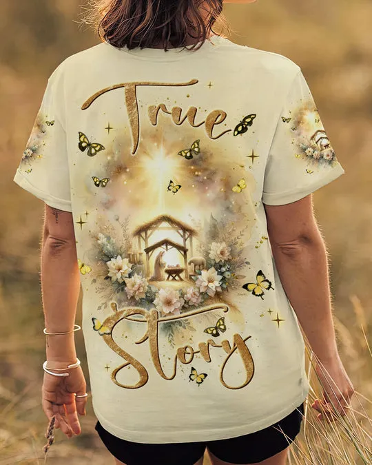 Christianartbag Clothing, True Story Women's All Over Print Shirt, Graphic Hoodie, Christian Clothing, Christmas Gift, CABCT05141123.