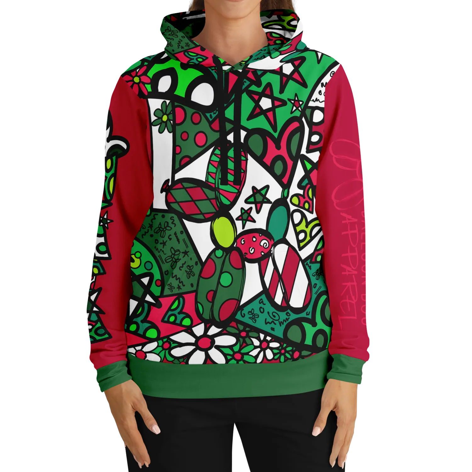 Christmas Patchwork Pup - Premium Hoodie
