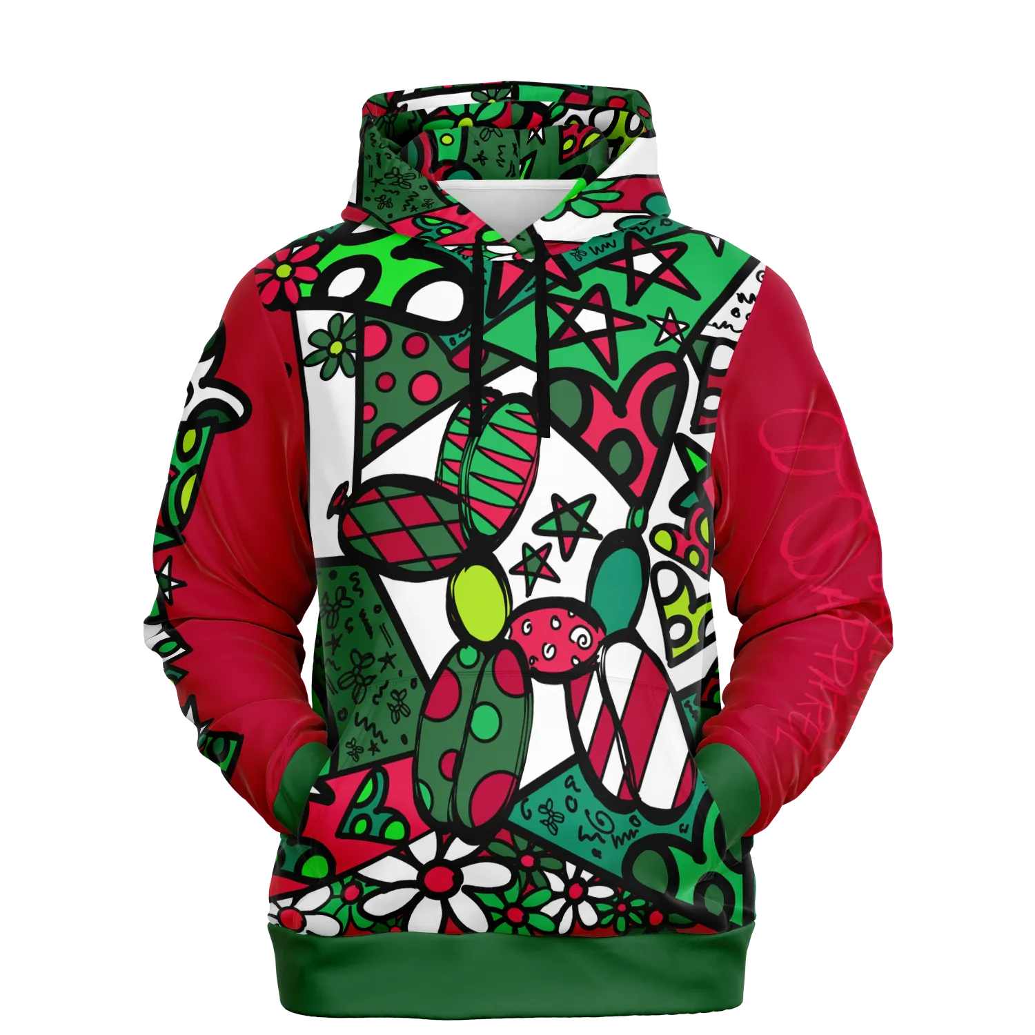 Christmas Patchwork Pup - Premium Hoodie