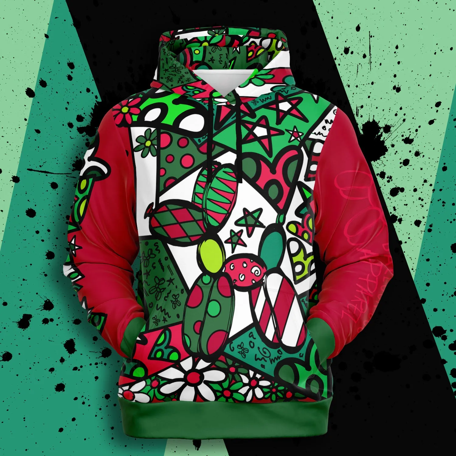 Christmas Patchwork Pup - Premium Hoodie