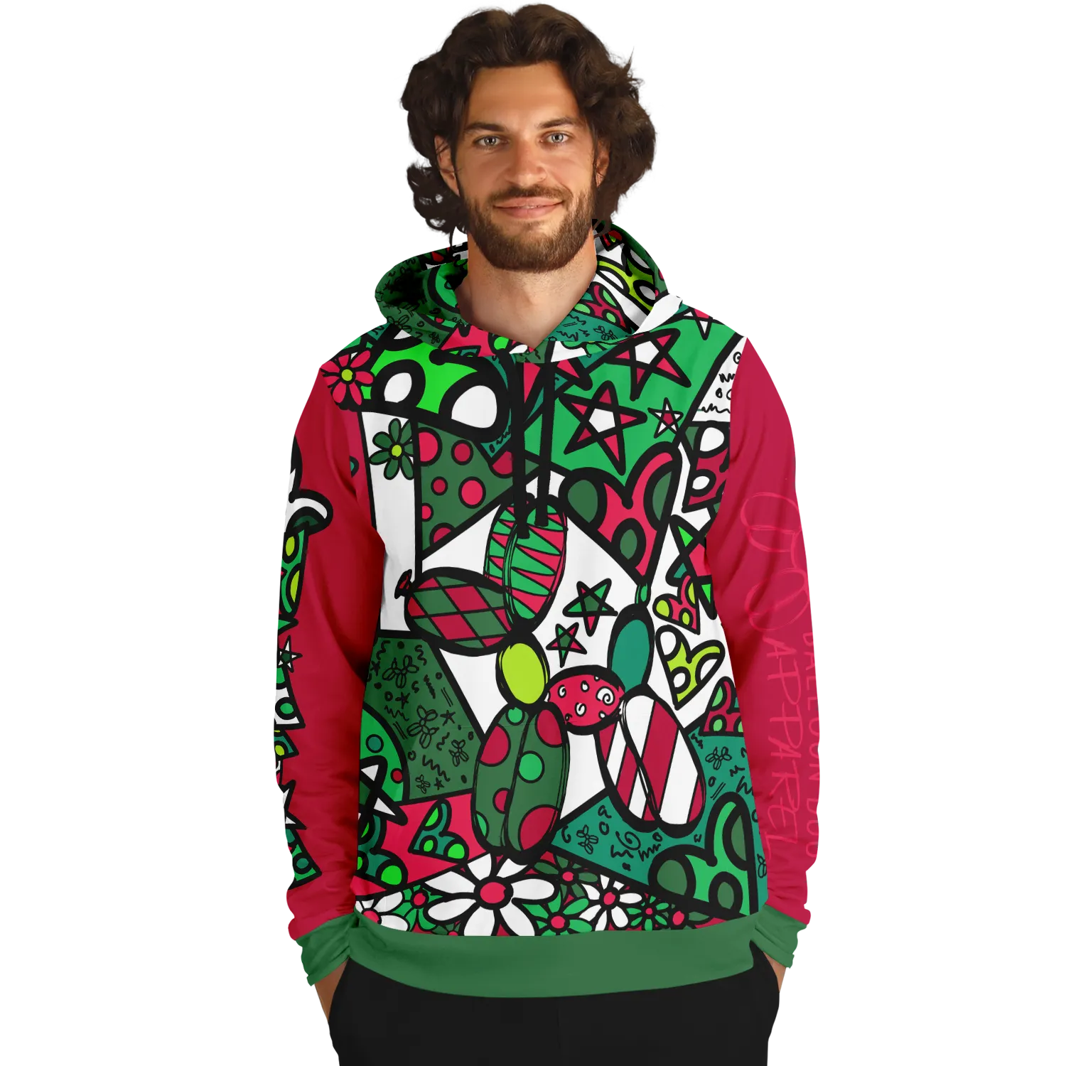 Christmas Patchwork Pup - Premium Hoodie