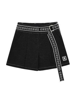 CHUCUCHU  Belted Short Pants - Black