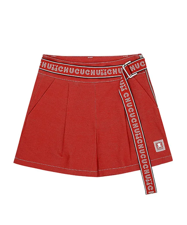 CHUCUCHU  Belted Short Pants - Red