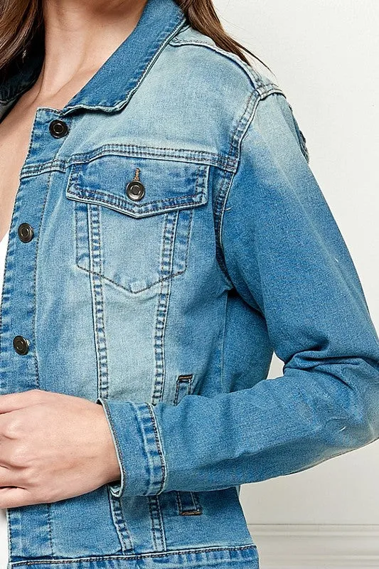 Classic Trucker Denim Jacket - Curvy