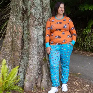 Coddi & Womple Rainbow Ants Adult Soft Pants - Turquoise Blue