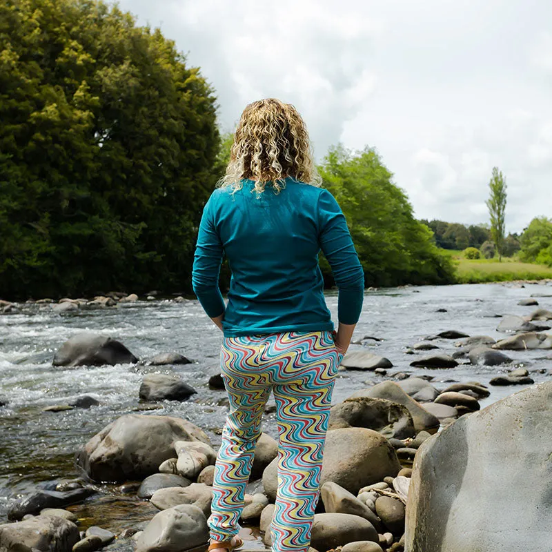 Coddi & Womple Rainbow River Adult Soft Pants - Vintage Surf Swirl