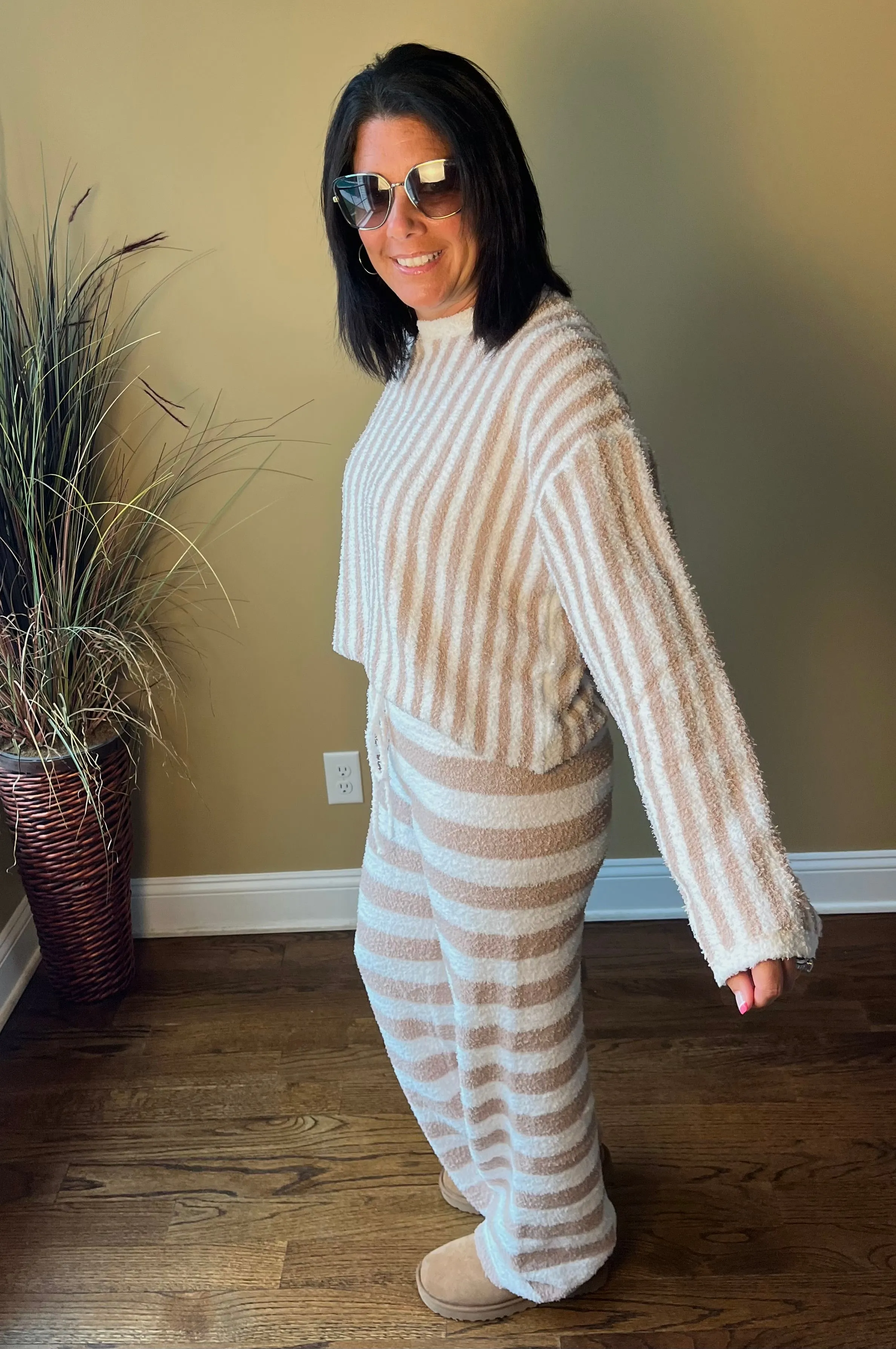 Coffee and Cream Sherpa Pants