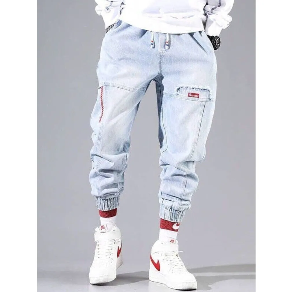 ContiNent 33 Streetwear Hip Hop Cargo Pants Men&#39;s jeans Cargo Pants Elastic Harun pants Joggers Pants In Autumn and Spring Men Cloth