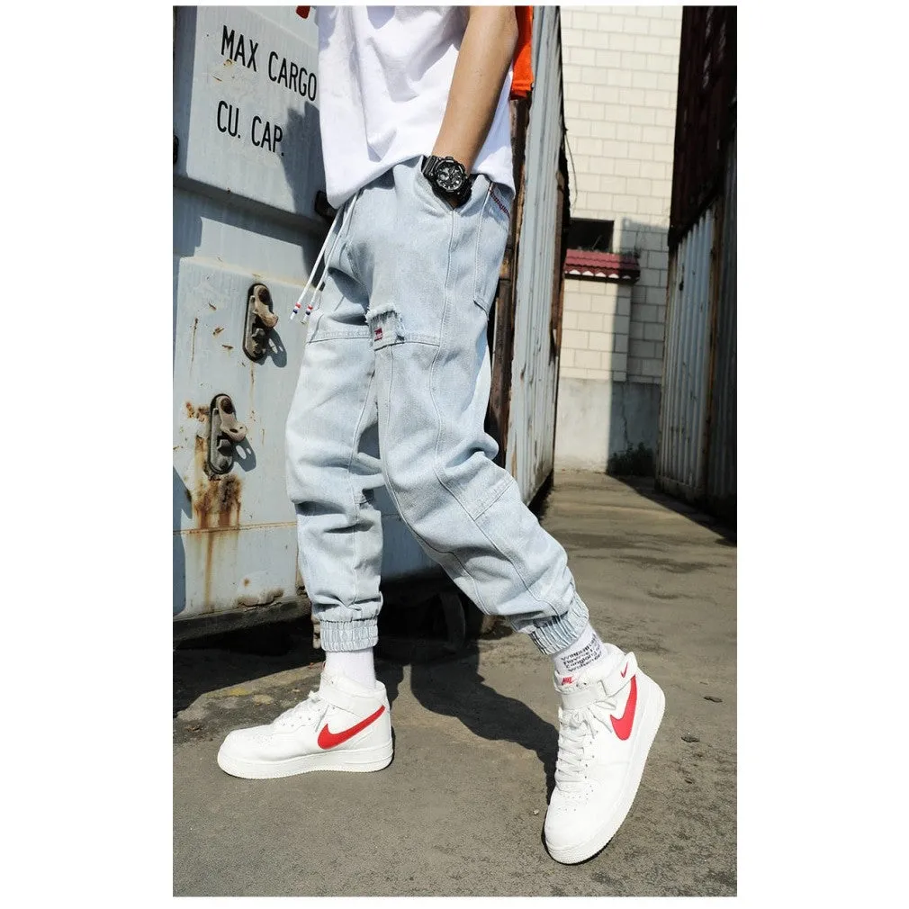 ContiNent 33 Streetwear Hip Hop Cargo Pants Men&#39;s jeans Cargo Pants Elastic Harun pants Joggers Pants In Autumn and Spring Men Cloth