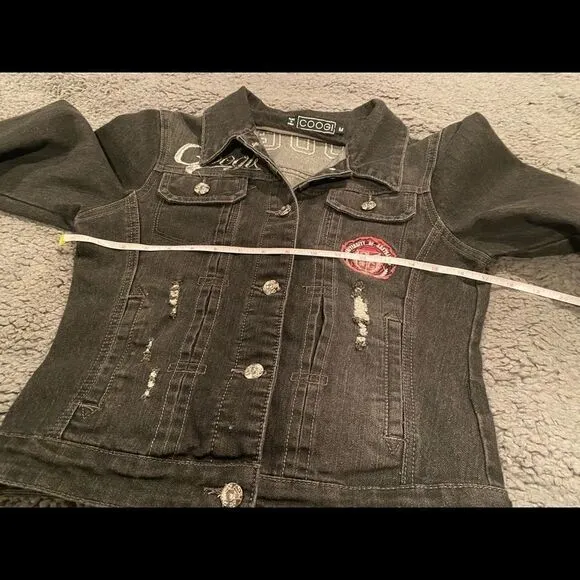 COOGIE Black Trucker Patch Jacket Size Medium