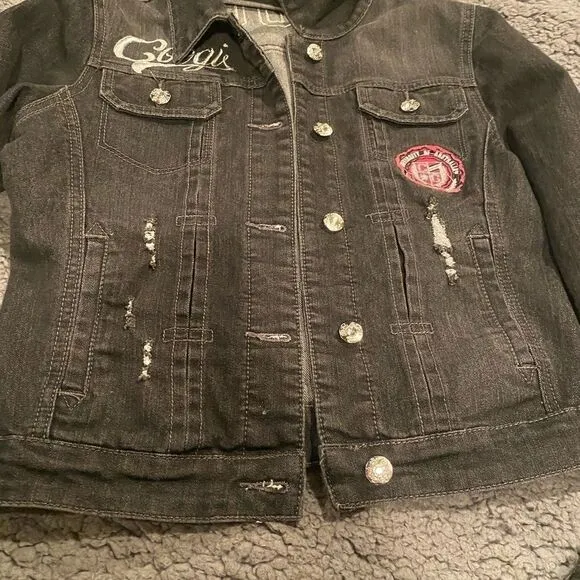 COOGIE Black Trucker Patch Jacket Size Medium